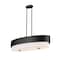 Z-Lite Counterpoint Linear Chandelier, 5-Light, 16 In.W x 42 In.L x 10.5 In.H, Matte Black/White 495-42L-MB - alternate 1